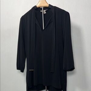 Michael Kors Black Blouse with Tie Detail